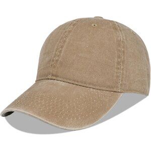 Unisex Washed-taupe Baseball Cap Cotton Fits Washed Denim Adjustable Hat